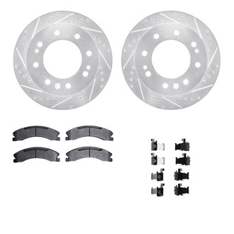 R1 Concepts® - eLINE Series Drilled and Slotted Front Brake Kit with Ceramic Pads