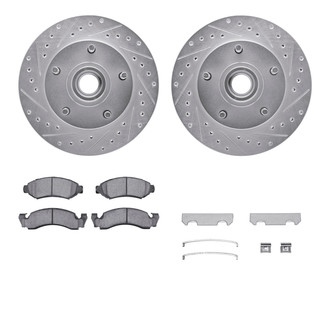 R1 Concepts® - eLINE Series Drilled and Slotted Front Brake Kit with Ceramic Pads