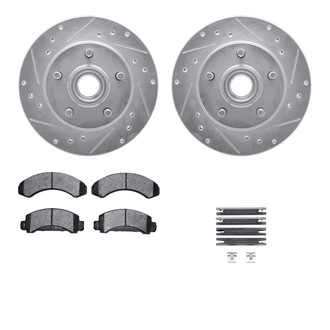 R1 Concepts® - eLINE Series Drilled and Slotted Front Brake Kit with Ceramic Pads