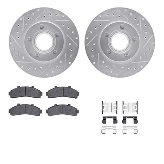 R1 Concepts® - Drilled and Slotted Front Brake Kit with Ceramic Pads