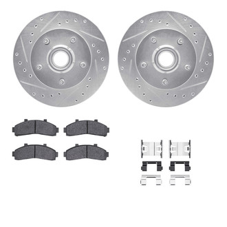R1 Concepts® - eLINE Series Drilled and Slotted Front Brake Kit with Ceramic Pads