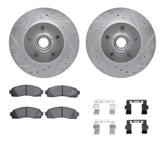R1 Concepts® - eLINE Series Drilled and Slotted Front Brake Kit with Ceramic Pads
