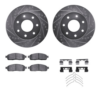 R1 Concepts® - eLINE Series Drilled and Slotted Front Brake Kit with Ceramic Pads