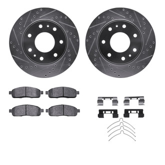 R1 Concepts® - eLINE Series Drilled and Slotted Front Brake Kit with Ceramic Pads