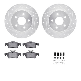 R1 Concepts® - eLINE Series Drilled and Slotted Rear Brake Kit with Ceramic Pads