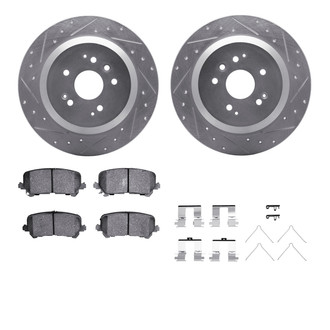 R1 Concepts® - eLINE Series Drilled and Slotted Rear Brake Kit with Ceramic Pads