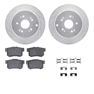R1 Concepts® - eLINE Series Drilled and Slotted Rear Brake Kit with Ceramic Pads
