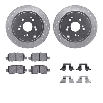 R1 Concepts® - eLINE Series Drilled and Slotted Rear Brake Kit with Ceramic Pads