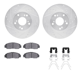R1 Concepts® - eLINE Series Drilled and Slotted Front Brake Kit with Ceramic Pads