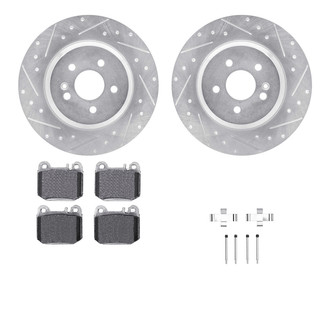 R1 Concepts® - eLINE Series Drilled and Slotted Rear Brake Kit with Ceramic Pads