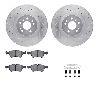 R1 Concepts® - eLINE Series Drilled and Slotted Front Brake Kit with Ceramic Pads