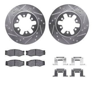 R1 Concepts® - eLINE Series Drilled and Slotted Front Brake Kit with Ceramic Pads