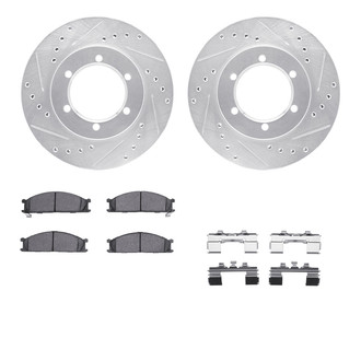 R1 Concepts® - eLINE Series Drilled and Slotted Front Brake Kit with Ceramic Pads