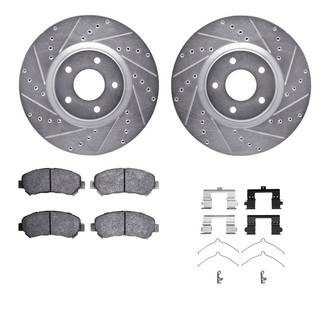 R1 Concepts® - eLINE Series Drilled and Slotted Front Brake Kit with Ceramic Pads