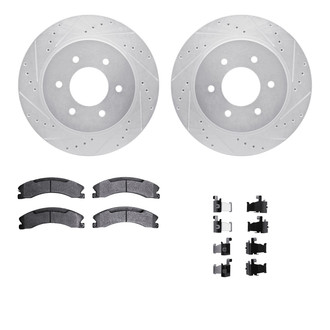 R1 Concepts® - eLINE Series Drilled and Slotted Front Brake Kit with Ceramic Pads