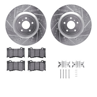 R1 Concepts® - eLINE Series Drilled and Slotted Front Brake Kit with Ceramic Pads