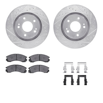 R1 Concepts® - eLINE Series Drilled and Slotted Front Brake Kit with Ceramic Pads