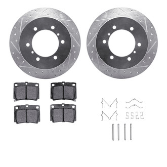 R1 Concepts® - Drilled and Slotted Rear Brake Kit with Ceramic Pads