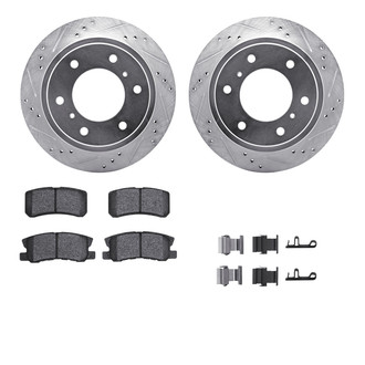 R1 Concepts® - eLINE Series Drilled and Slotted Rear Brake Kit with Ceramic Pads