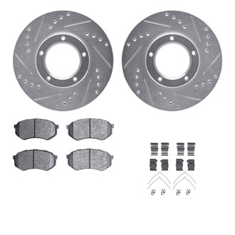 R1 Concepts® - eLINE Series Drilled and Slotted Front Brake Kit with Ceramic Pads