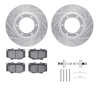 R1 Concepts® - eLINE Series Drilled and Slotted Front Brake Kit with Ceramic Pads