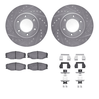 R1 Concepts® - eLINE Series Drilled and Slotted Front Brake Kit with Ceramic Pads
