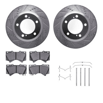 R1 Concepts® - eLINE Series Drilled and Slotted Front Brake Kit with Ceramic Pads