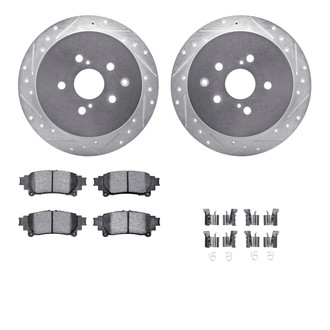 R1 Concepts® - eLINE Series Drilled and Slotted Rear Brake Kit with Ceramic Pads