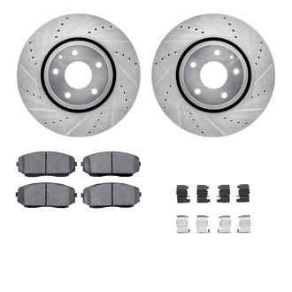 R1 Concepts® - Drilled and Slotted Front Brake Kit with Ceramic Pads