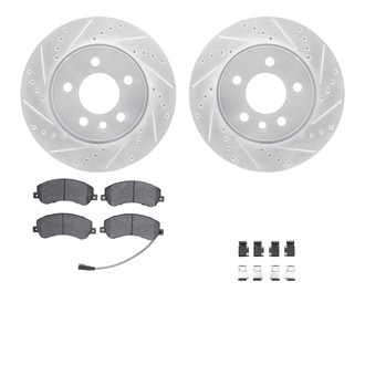 R1 Concepts® - eLINE Series Drilled and Slotted Front Brake Kit with Ceramic Pads