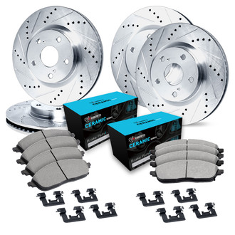 R1 Concepts® - Drilled and Slotted Brake Kit with Ceramic Pads