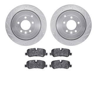 R1 Concepts® - eLINE Series Drilled and Slotted Rear Brake Kit with Ceramic Pads