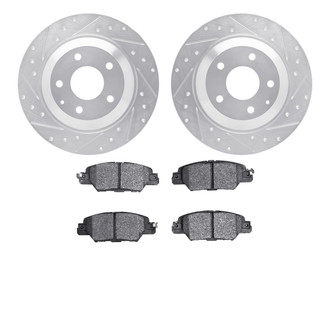R1 Concepts® - eLINE Series Drilled and Slotted Rear Brake Kit with Ceramic Pads