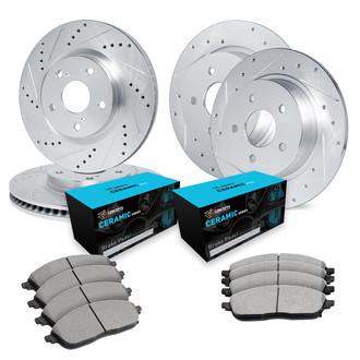 R1 Concepts® - eLINE Series Drilled and Slotted Brake Kit with Ceramic Pads