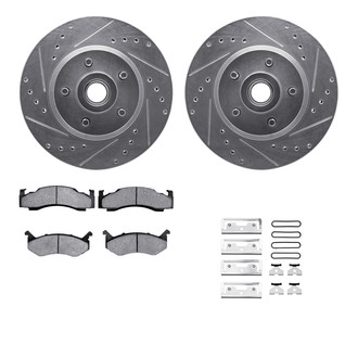 R1 Concepts® - Drilled and Slotted Front Brake Kit with Super Duty Pads