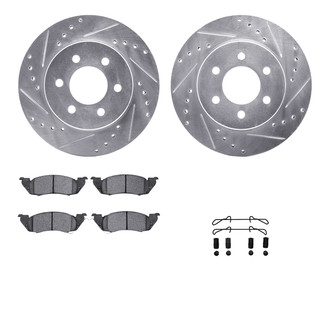 R1 Concepts® - Drilled and Slotted Front Brake Kit with Super Duty Pads