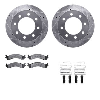 R1 Concepts® - Drilled and Slotted Front Brake Kit with Super Duty Pads