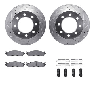 R1 Concepts® - Drilled and Slotted Front Brake Kit with Super Duty Pads