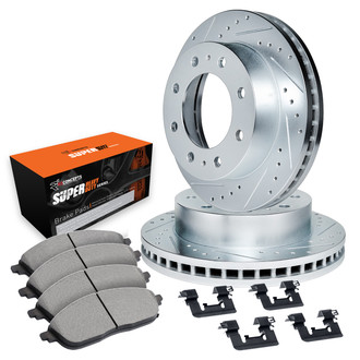 R1 Concepts® - Drilled and Slotted Rear Brake Kit with Super Duty Pads