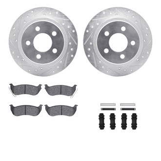 R1 Concepts® - Drilled and Slotted Rear Brake Kit with Super Duty Pads
