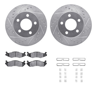 R1 Concepts® - Drilled and Slotted Front Brake Kit with Super Duty Pads