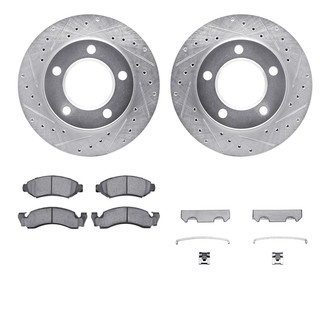 R1 Concepts® - Drilled and Slotted Front Brake Kit with Super Duty Pads