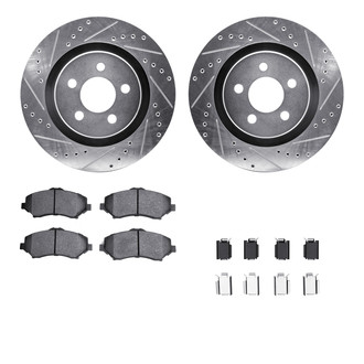 R1 Concepts® - Drilled and Slotted Front Brake Kit with Super Duty Pads