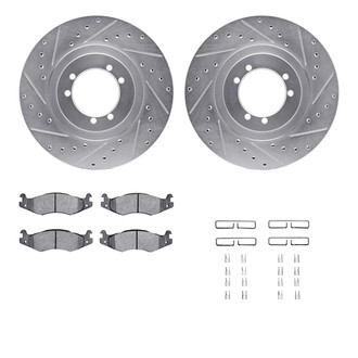 R1 Concepts® - Drilled and Slotted Rear Brake Kit with Super Duty Pads