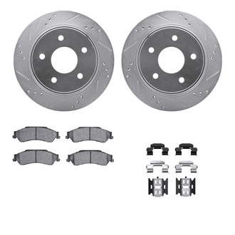 R1 Concepts® - Drilled and Slotted Rear Brake Kit with Super Duty Pads
