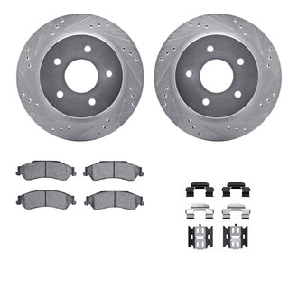 R1 Concepts® - Drilled and Slotted Rear Brake Kit with Super Duty Pads