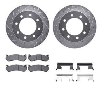 R1 Concepts® - Drilled and Slotted Rear Brake Kit with Super Duty Pads