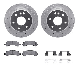 R1 Concepts® - Drilled and Slotted Rear Brake Kit with Super Duty Pads