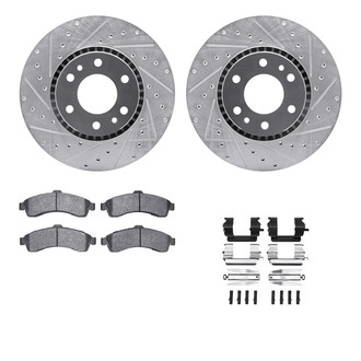 R1 Concepts® - Drilled and Slotted Front Brake Kit with Super Duty Pads