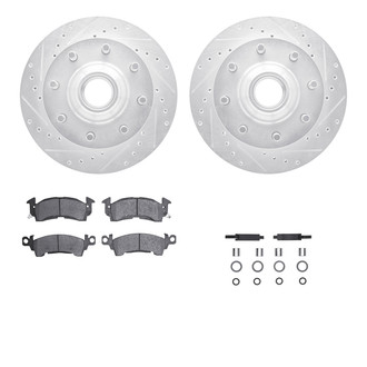 R1 Concepts® - Drilled and Slotted Front Brake Kit with Super Duty Pads